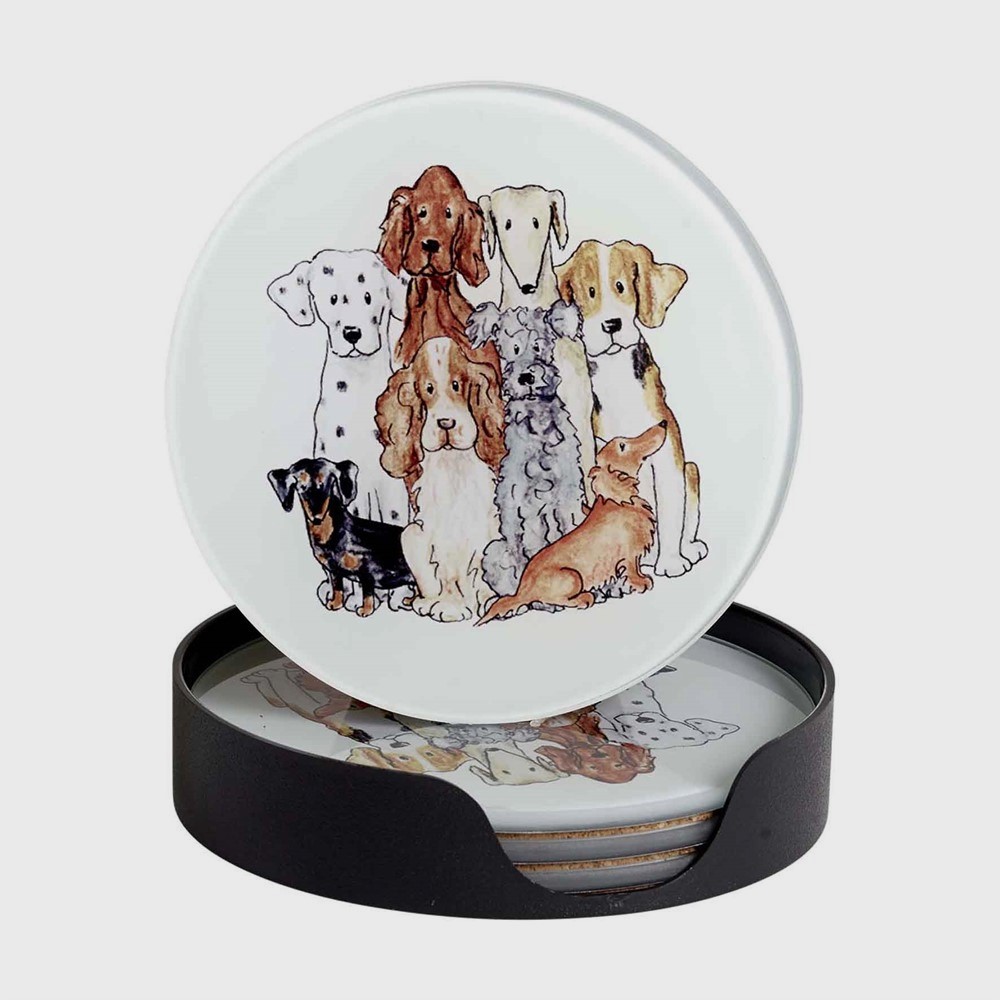 4-pack Glasunderlägg hund