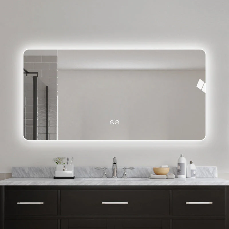 Rektangulär spegel med LED-ljus och värme, 160x80 cm - Bild 2