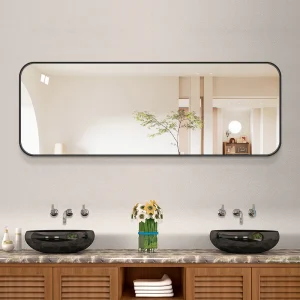 Stor spegel 170x60 cm - Svart ram