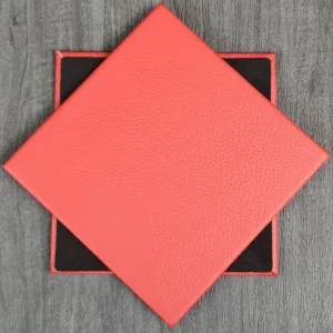 Poppy Shelly Leather Coaster- 10cm Sq (sale item)
