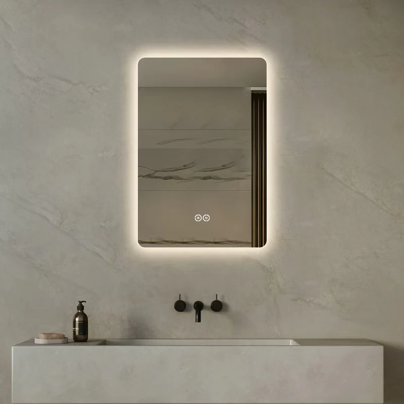 Rektangulär spegel med LED-ljus och värme, 50x80 cm - Bild 2