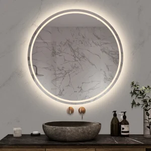 Rund spegel med Frontlight LED-ljus och värme Ø100 cm