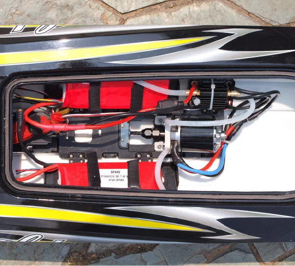 Joysway Alpha 1000mm Borstlös V-båt ARTR Gul - Bild 4