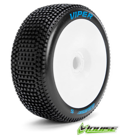 Louise B-VIPER Däck/Fälg 1/8 Buggy Soft Vit 2-pack - Bild 3