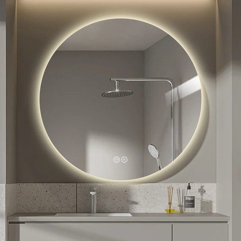 Rund spegel med LED-ljus och värme, Ø70 cm - Bild 2