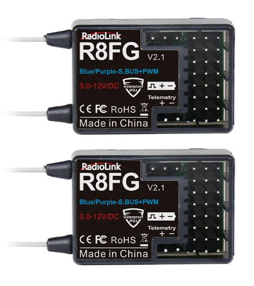 Radiolink RC8X sändare med 2x R8FG mottagare 2.4GHz RC system - Bild 4
