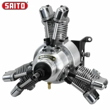 SAITO FA-120R3 20cc 4-takts 3-cyl Stjärnmotor Metanol