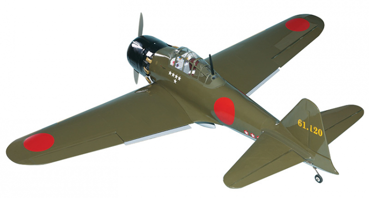 Seagull A6M Zero Fighter 15-20cc Gas ARF Fasta Landställ - Bild 4