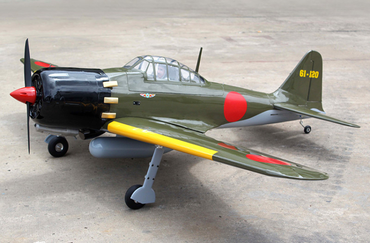 Seagull A6M Zero Fighter 15-20cc Gas ARF Fasta Landställ - Bild 5