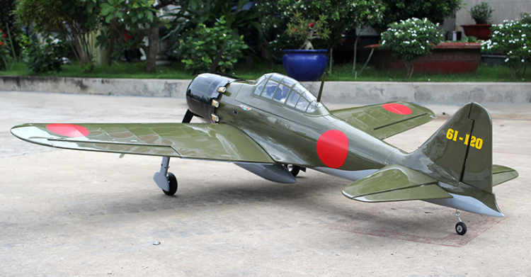 Seagull A6M Zero Fighter 15-20cc Gas ARF Fasta Landställ - Bild 6
