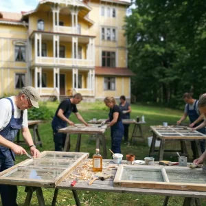 5-dagars byggnadsvårdsläger på Sillvik med boende. 29/6 - 3/7
