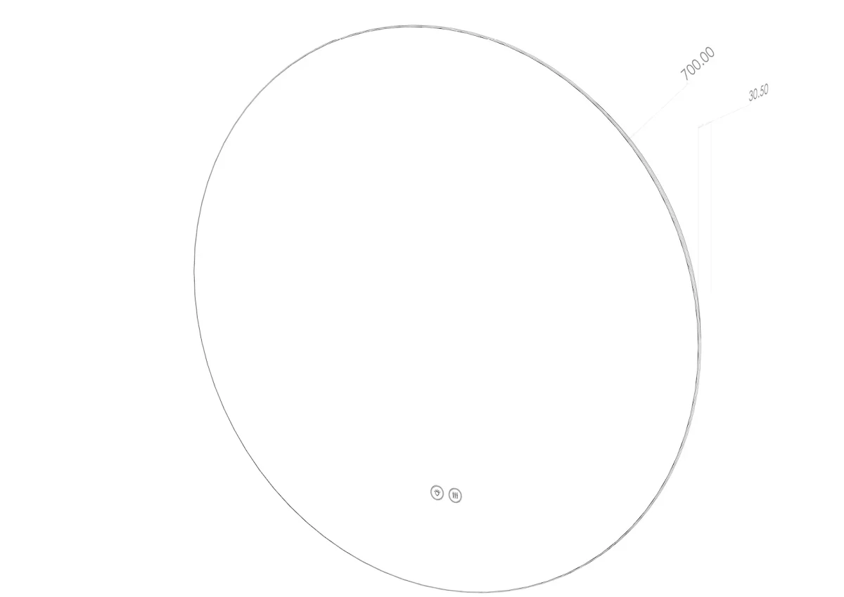 Rund spegel med LED-ljus och värme, Ø70 cm - Bild 4