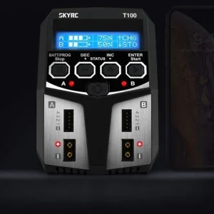 SkyRC T100 240VAC 0.1-5A 2x50W Laddare