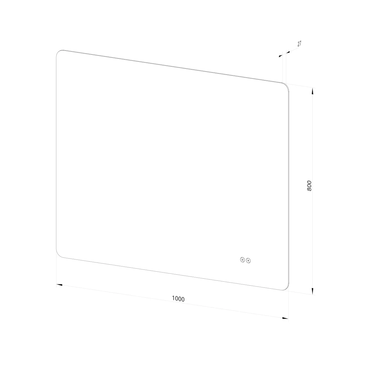Rektangulär spegel med LED-ljus och värme, 100x80 cm - Bild 5