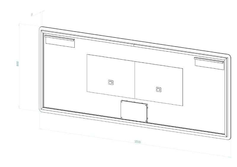 Rektangulär spegel med LED-ljus och värme 200x80 cm - Bild 5