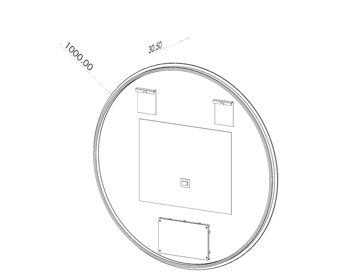 Rund spegel med LED-ljus och värme, Ø100 cm - Bild 6