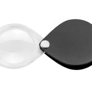 Eschenbach fällbart förstoringsglas i läderfodral