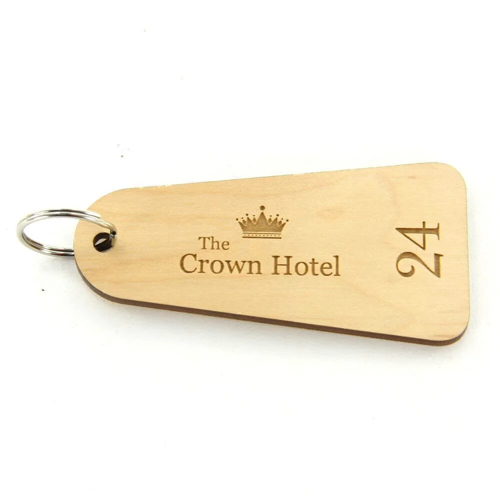 Key Fobs - Engraved Maple Veneer Wood