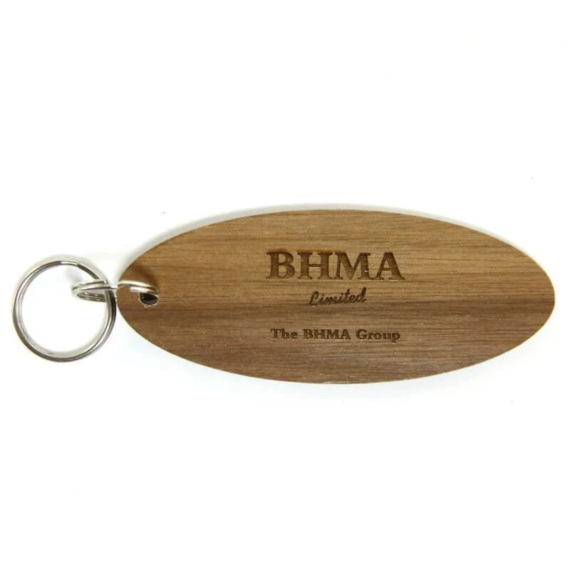 Key Fobs - Engraved Walnut Veneer Wood