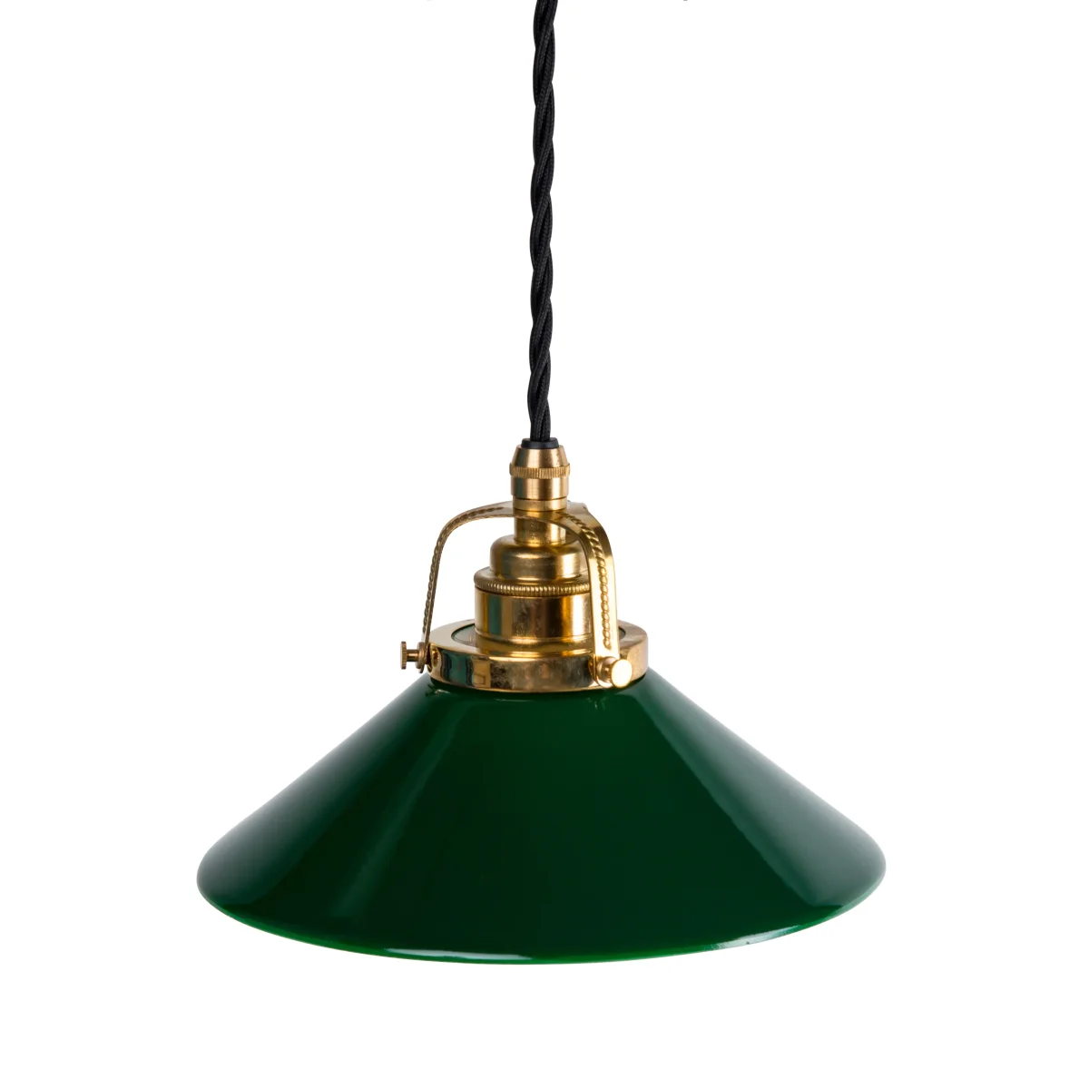 Skomakarlampa grön skärm 20 cm, svart sladd - Bild 2