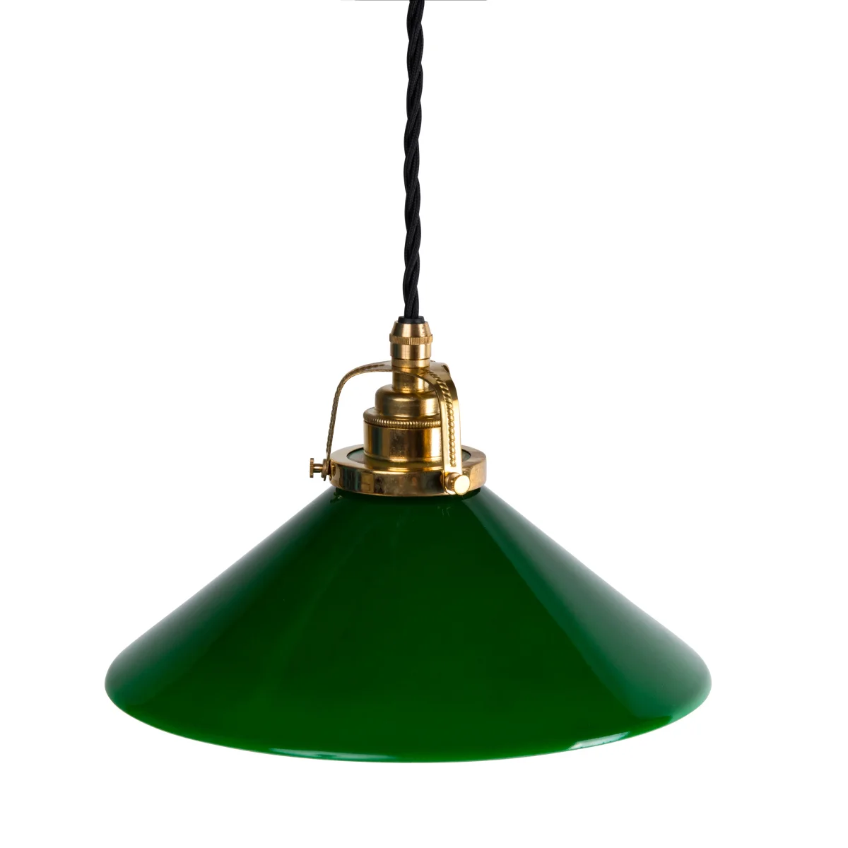 Skomakarlampa grön skärm 25 cm, svart sladd - Bild 2