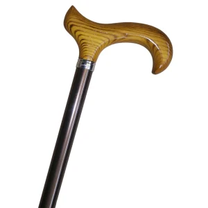 Käpp med stötdämpande fjäder, höjdjusterbar, mörkbrun