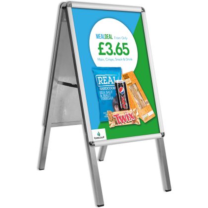 Snap Frame A-board Pavement Sign - Silver Aluminium (light)