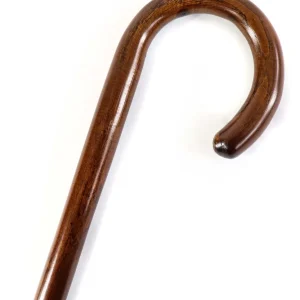 Träkäpp med böjt handtag